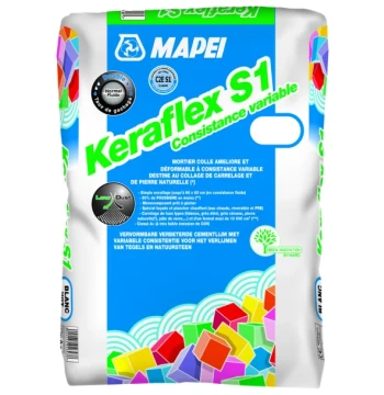 Mortier colle amélioré et déformable KERAFLEX S1 grise en sac 25KG