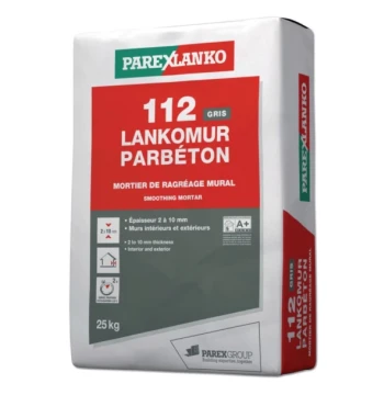 Enduit de ragréage mural Lanko 112 LANKOMUR gris en sac de 25 KG