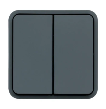 Double interrupeur  Va et Vient asssociable CUBYKO gris IP55
