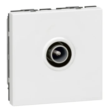 Prise télévision D9,52MM mâle MOSAIC 2 modules blanc