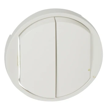 Enjoliveur large CELIANE pour double interrupteur va et vient ou poussoir blanc