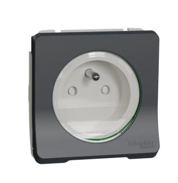 Prise courant MUREVA Styl 2P+T - composable - IP55 IK08 - connex auto - blanc