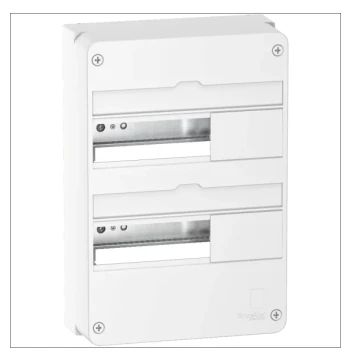Coffret en saillie blanc (RAL 9003) RESI9 - 2 rangées de 13 modules