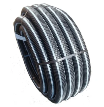 Conduit  3522 noir à bandes grises D40MM - 25m - pour la protection des câbles électriques en colonne montanTé, sous-sol, vide sanitaire, igh, erp. non propagateur de la flamme - haute résistance aux chocs, ik10/20 joules