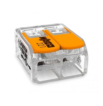Borne mini WAGO 221-612 à levier transparent - 2x6 mm²