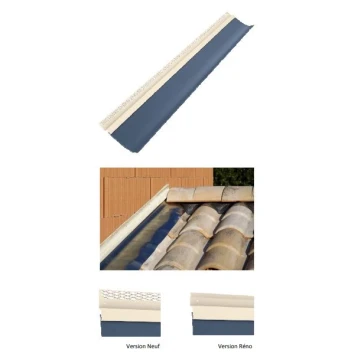 Solin galva laqué beige à pli + plomb 200 mm naturel longueur 2 ml