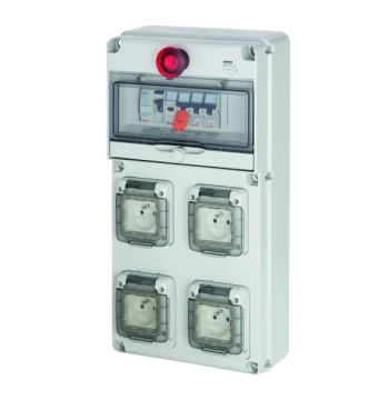 Coffret de chantier étanche 4x2P+T 10/16A