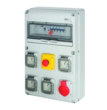 Coffret de chantier étanche 4x2P+T 10/16A 1x3P+N+T 32A - Réf. 490036
