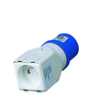 Adaptateur mobile industriel vers domestique fiche 16A 2P+T 230V 50/60HZ IP44 , 1 prise 2P+T 16A standard française