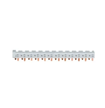 Barre de pontage 3P+N 63A languette 10MM² 12 modules pour disjoncteurs 1P+N 1 module