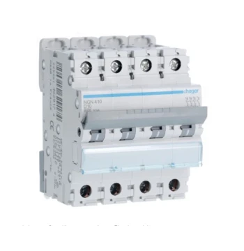 Disjoncteur 4P 6-10kA courbe D - 10A 4 modules