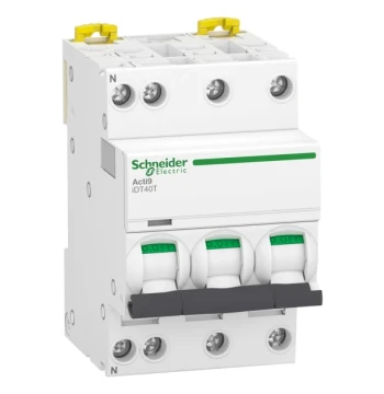 Disjoncteur modulaire ACTI9 iDT40T - 3P+N - courbe C - 4500A/6kA