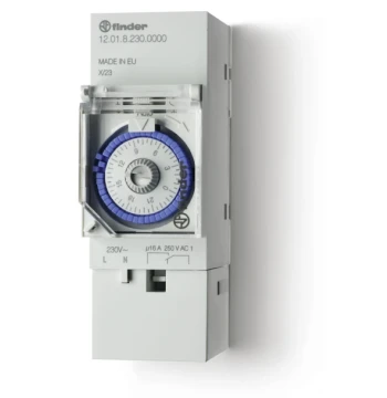 Intérrupteur horaire journalier, mécanique, 1 inverseur 16A 230V AC, avec réserve de marche