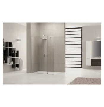 Volet mobile GIADA 100 pivotant en 37 extensible 97-98,5 CM verre trempé transaprent silver