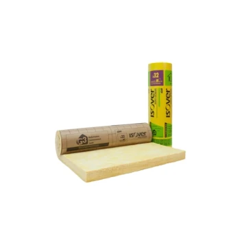 Isolant laine de verre rouleau ISOVER GR 32 KRAFT épaisseur 85 mm R=2,65 dimension : 5400 X 1200 mm, colis de 6,48 M2