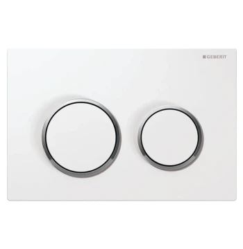 Plaque de déclenchement OMEGA 20 pour rinçage double touche: blanc, chromé brillant