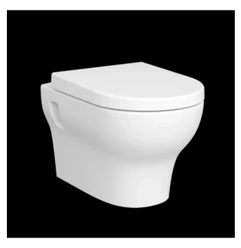 Pack WC suspendu DOMAO sans bride avec abattant soft close blanc