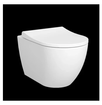 Pack WC suspendu DOMAO sans bride avec abattant soft close blanc