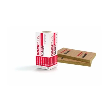 Isolant laine de roche panneau ROCKWOOL ROCKPLUS NU épaisseur 100 mm R=3,00 dimension : 1350 X 600 mm, colis de 2,43 M2