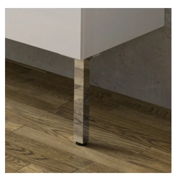 Lot de 2 pieds H25 CM métal chrome brillant pour sous-vasque