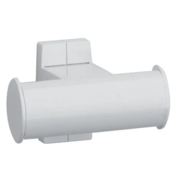 Porte-peignoir 2 têtes 105 x 70 x 67,5 MM tube aluminium époxy blanc D 38x25 MM