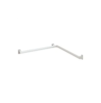 Barre 90°, angle 2 murs, symétrique ARSIS blanc et  chromé mat