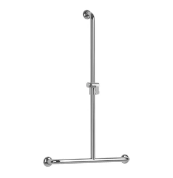 Barre d'appui ARSIS en T ou L 600 x 1242 mm support douchette alu blanc  Ø 38x25 mm