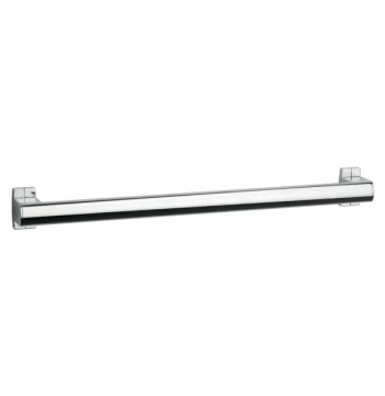 Barre droite 400 MM tube aluminium blanc D 38 x 25 MM cache-fixations blanc