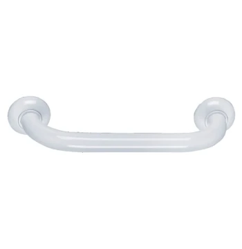 Barre d'appui droite 600 mm tube aluminium époxy Ø  30 mm cache-fixations blanche