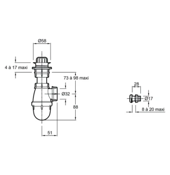 Equipement effet d'eau avec bonde et siphon