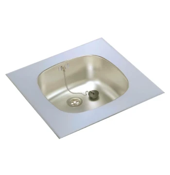 Evier à encastrer PMR Inox 1810 lisse 1 bac carré 47,5x47,5 CM