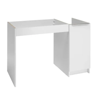 Meuble bas PMR en mélaminé blanc 16mm, 1 porte pour cuisinette 120 CM