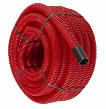 JANOFLEX rouge en polyéthylène pour la protection et passage de conduits électriques enterrés. double paroi, annelée extérieur, extérieur lisse couronne 25ML D40MM