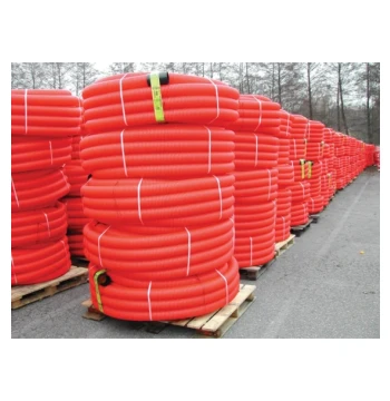 QUATTROFLEX noir bandes rouges, en polyéthylène pour la protection et passage de conduits électriques enterrés double paroi, annelée extérieur, extérieur lisse couronne 50ML D63MM