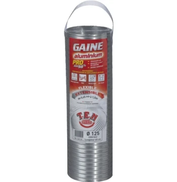 Gaine flexible accordéon aluminium 45CM D153