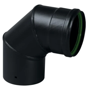 Coude 45 émaillé noir mat D80 + VITON