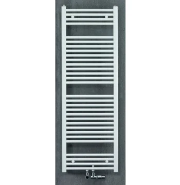 Radiateur sèche-serviettes ZEHNDER VIRANDO eau chaude à tubes droits, raccordement centré, puissance 552 W (dT50), hauteur 1226 mm, largeur 500 mm, raccordement S038, Blanc