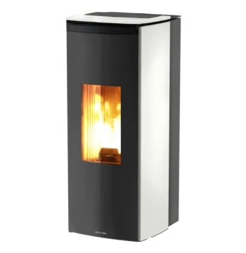 Poêle à pellet BRIDGE 8KW avec sortie de fumée supérieure blanc