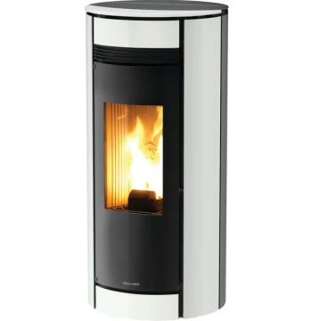 Poêle à pellet GLOBO 6KW avec sortie de fumée supérieure blanc