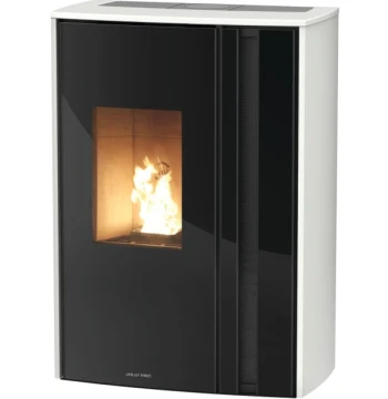 Poêle à pellet TAKUMI 12KW avec sortie de fumée supérieure blanc