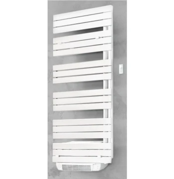 Sèche serviette DOMAO 200 Blanc-lames plates double collecteur côté-soufflant 750+1000