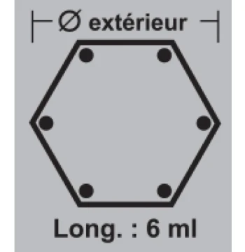 Poteaux rond D 19 cm 6 D 12 longueur 6,00 m