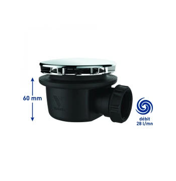 Bonde douche extra-plate Valentin Minime 90 mm hauteur 60 mm - Réf. 1021373
