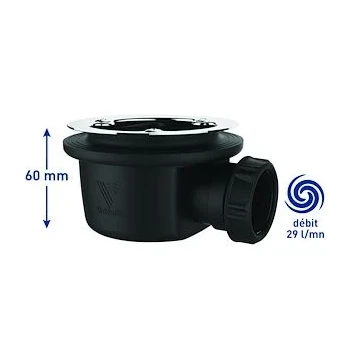 Bonde douche extra-plate Valentin Minime D90 sans capot H60mm - Réf. 3409092