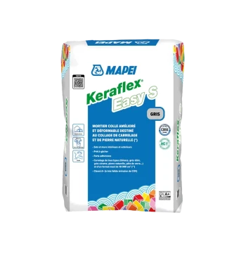 Mortier-colle Mapei Keraflex Easy S gris C2S1E sac 25 kg - Réf. 2767969
