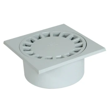 Siphon de cour 150x150 sorties 40/50/63 gris clair