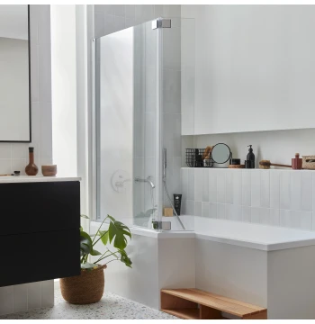 Pare-bain Jacob Delafon Néo 2 volets verre transparent 111,5 x 140 cm - Réf. 2827239
