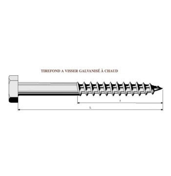 Tirefonds galva Faynot à bourrer 6x65