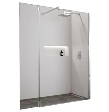 Paroi fixe douche à l'italienne DOMAO H120 verre transparent 6 mm 117-118,5 cm - 117-118,5 cm