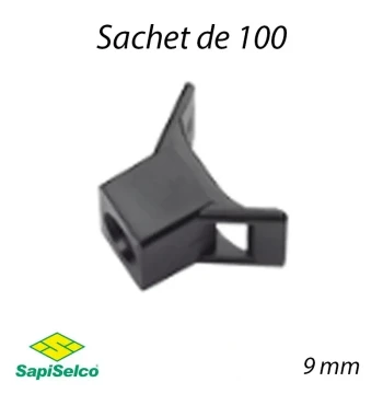 Support fileté noir Sapi Selco SUF.3.401 - 10 x 12,53 mm